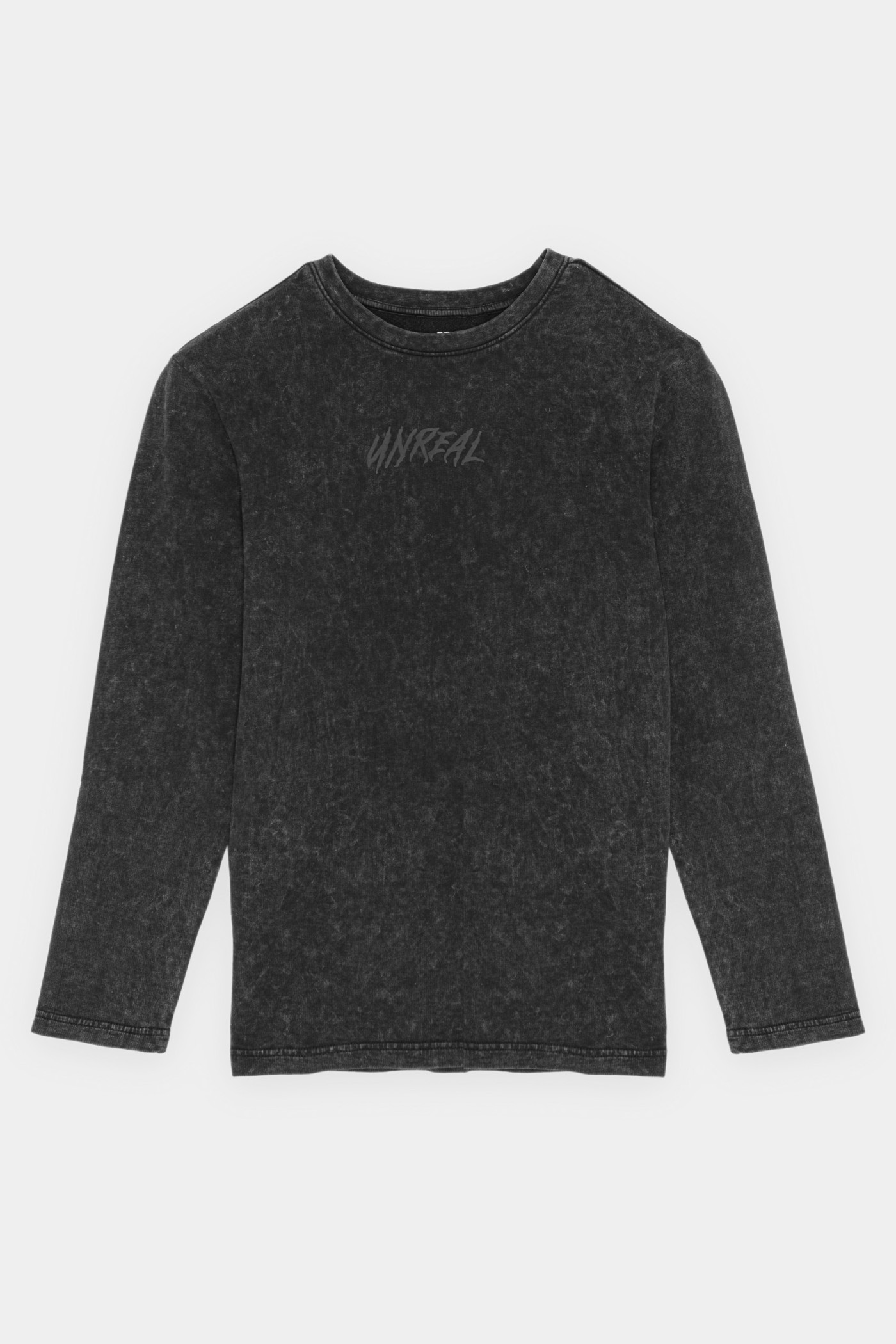 Czarno-szary t-shirt z długim rękawem z efektem sprania