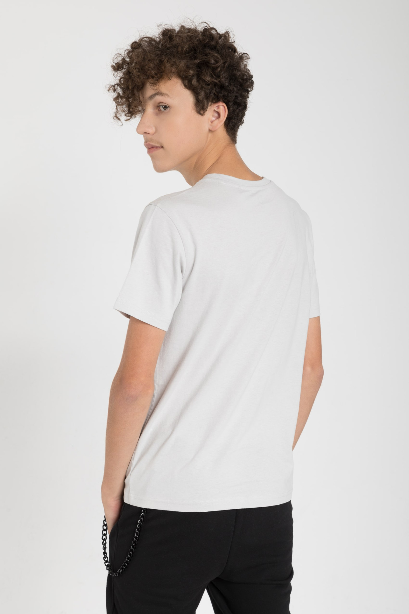 Szary T-shirt z nadrukiem z przodu