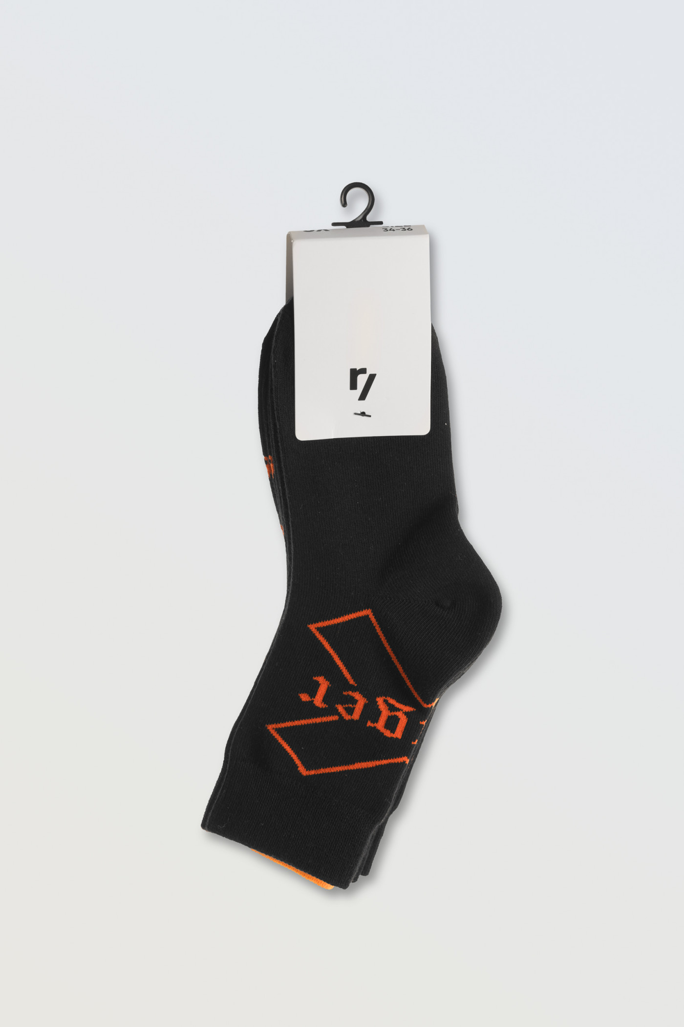 Pomarańczowo-czarny zestaw skarpet z grafiką 3-PAK