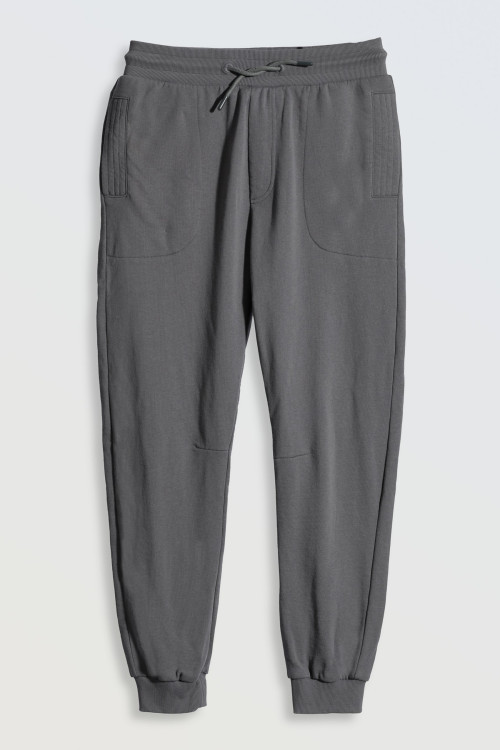 Szare spodnie dresowe z nadrukiem z tyłu