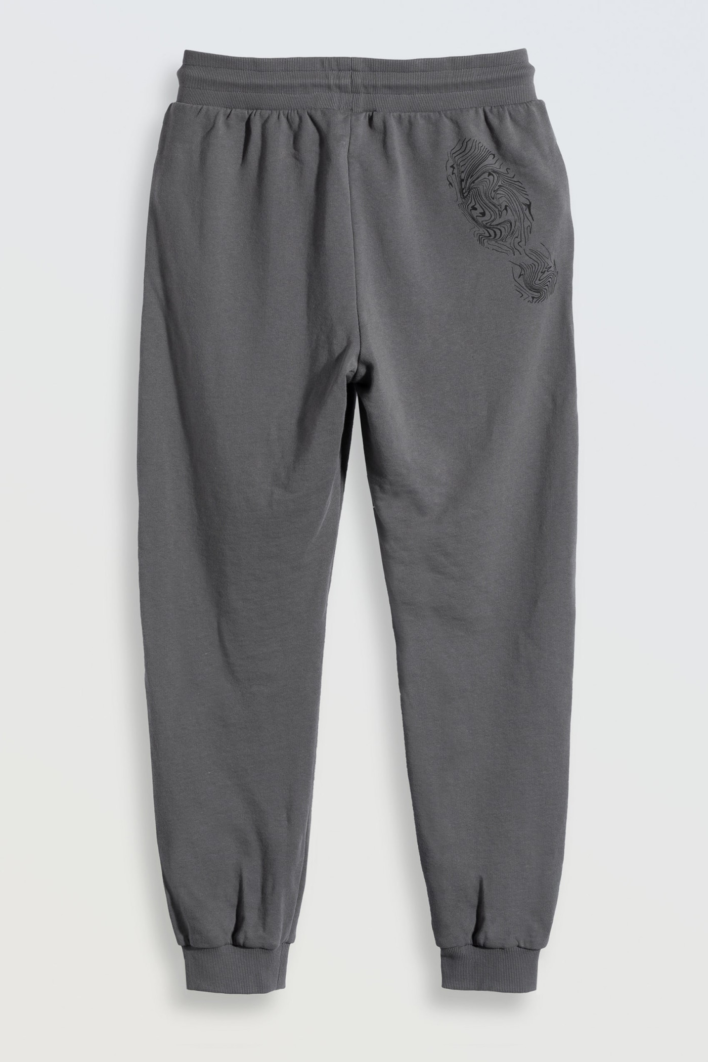 Szare spodnie dresowe z nadrukiem z tyłu