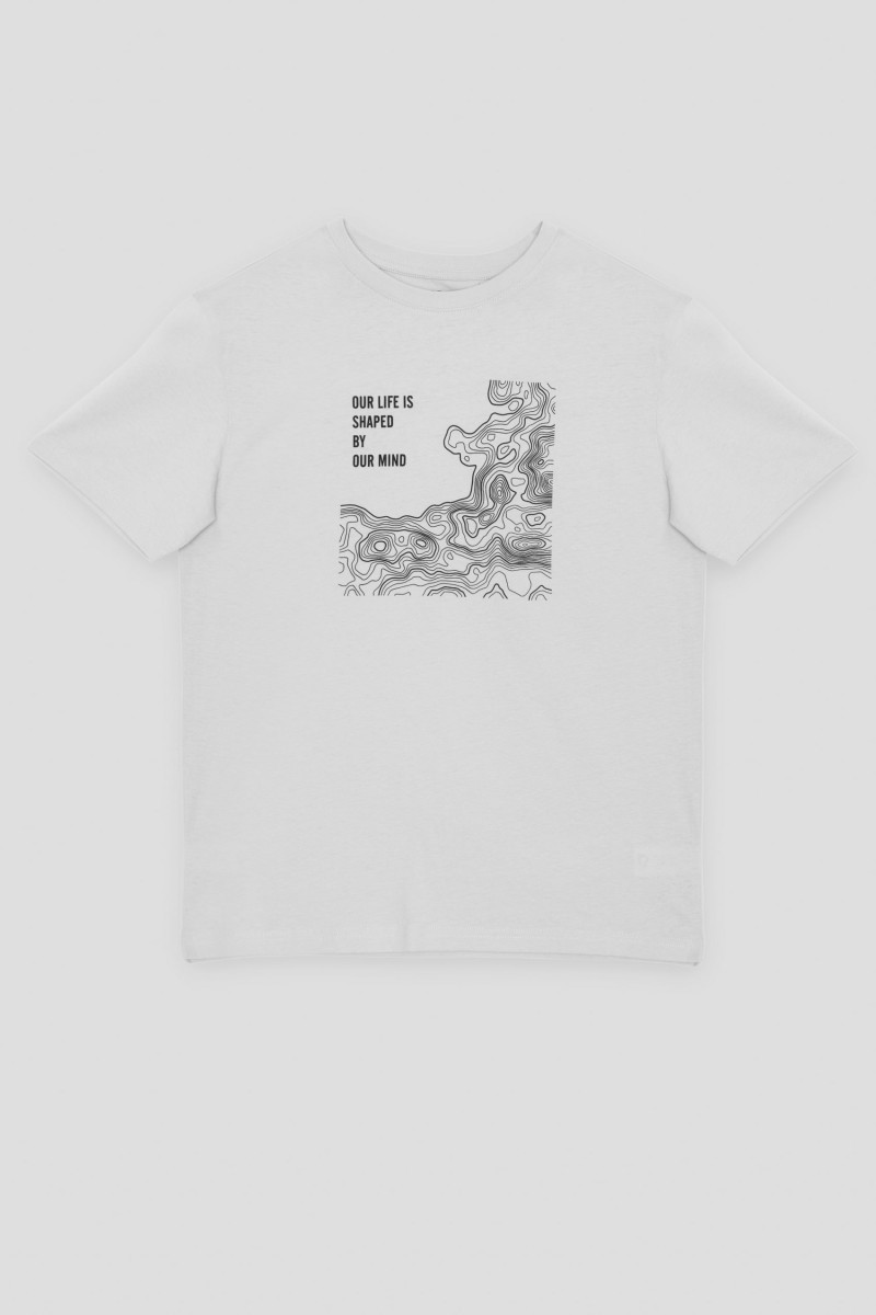 Szary T-shirt z nadrukiem z przodu