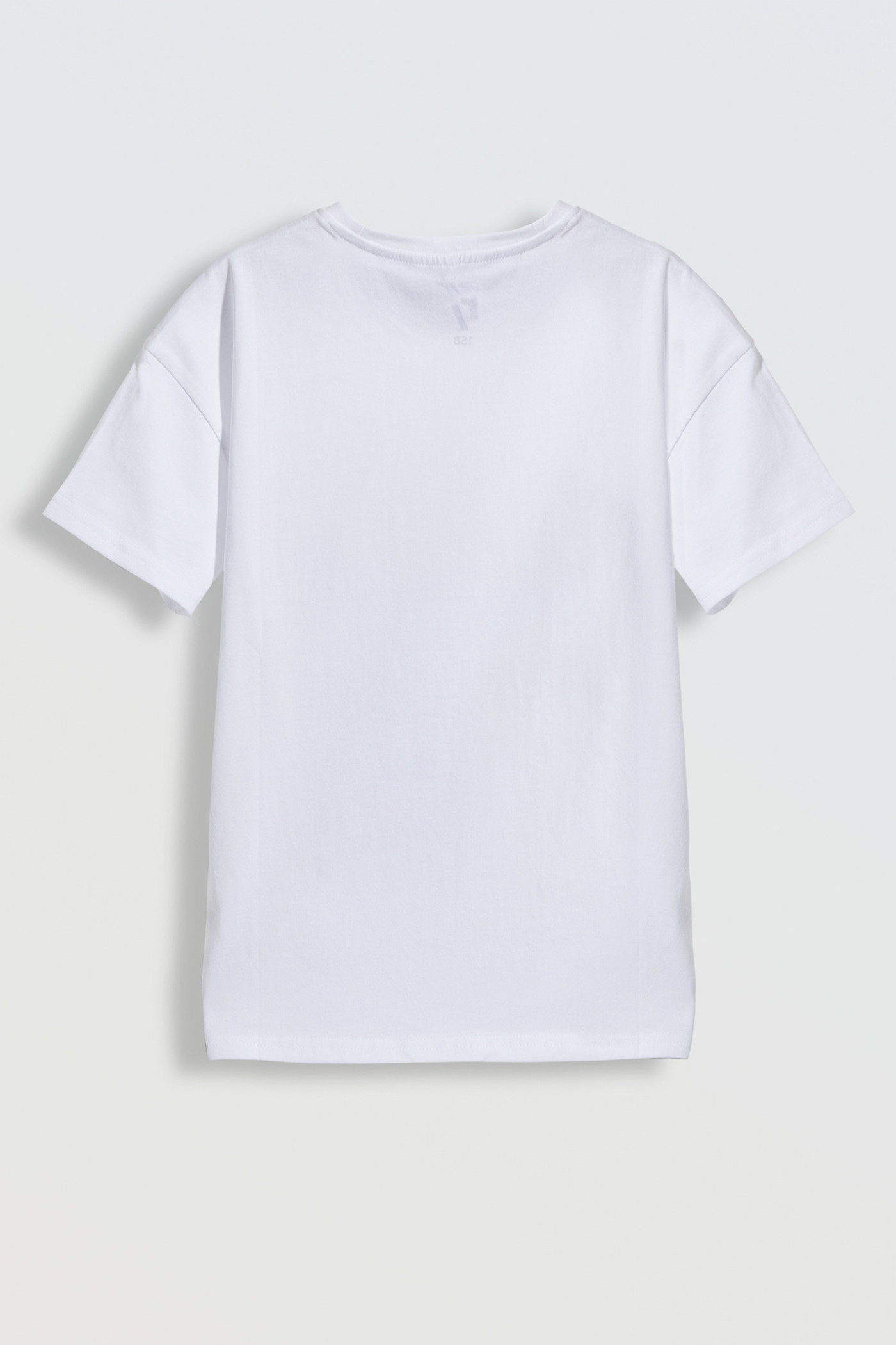 Biały T-shirt z kolorowym nadrukiem z przodu