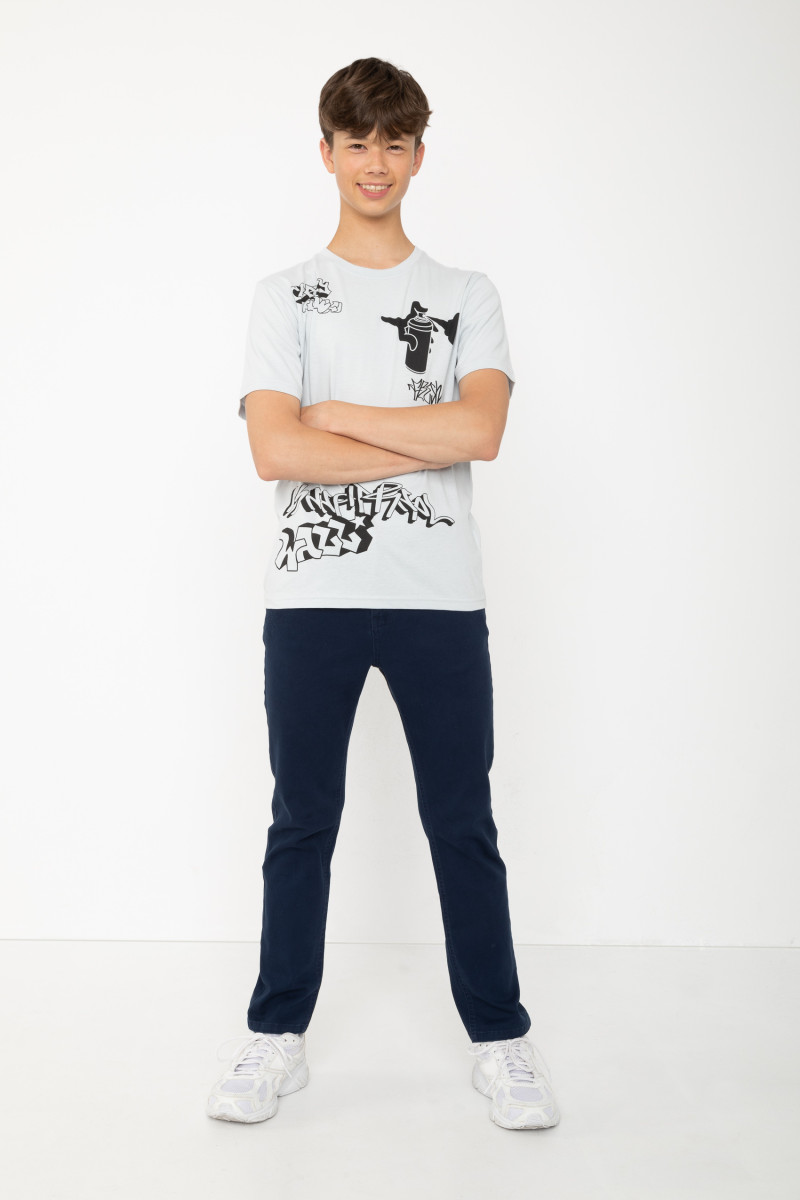 Granatowe spodnie jeansowe o klasycznym kroju, granatowy