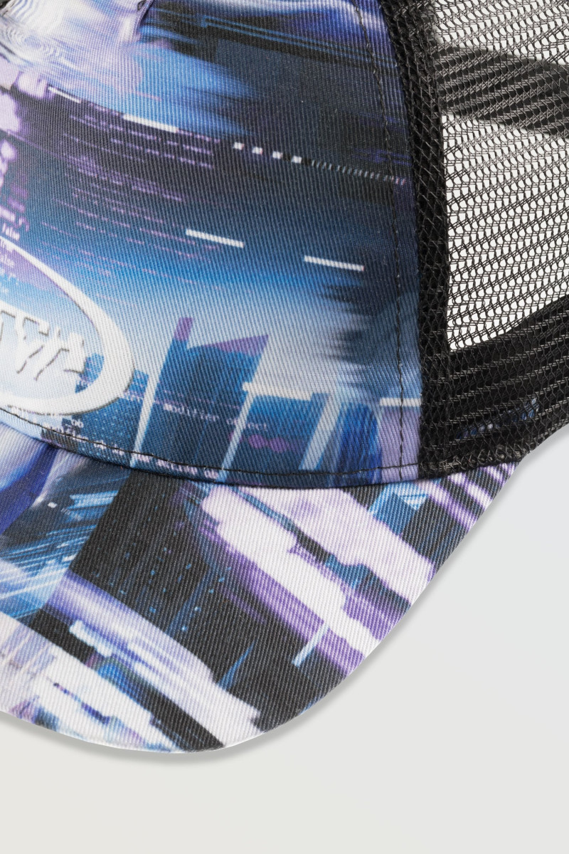 Czapka z daszkiem z wielobarwną grafiką, multikolor