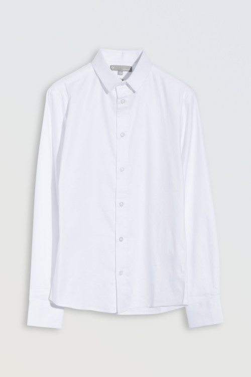 Biała koszula o regularnym kroju z długim rękawem