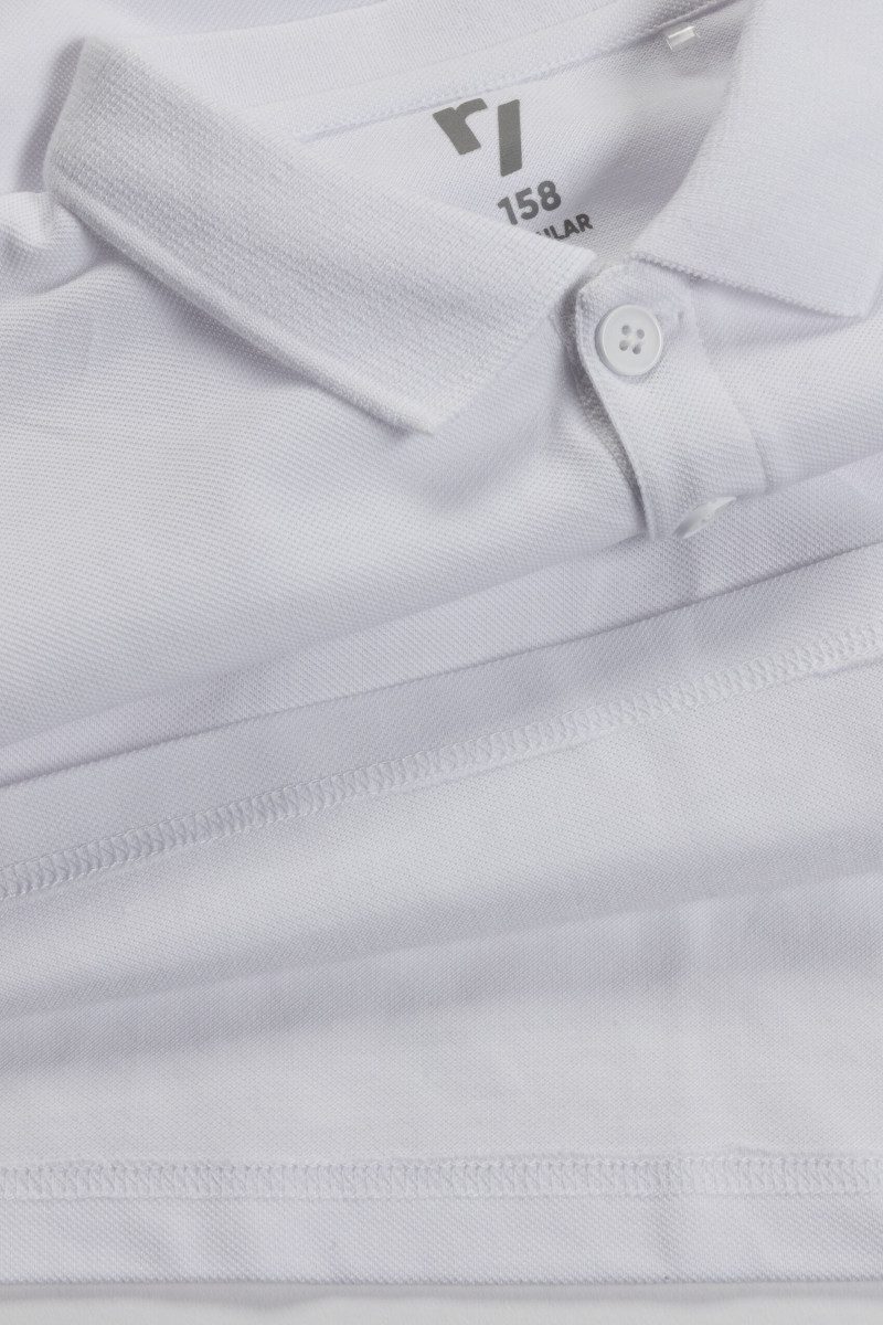 Biała koszulka polo z krótkim rękawem, biały