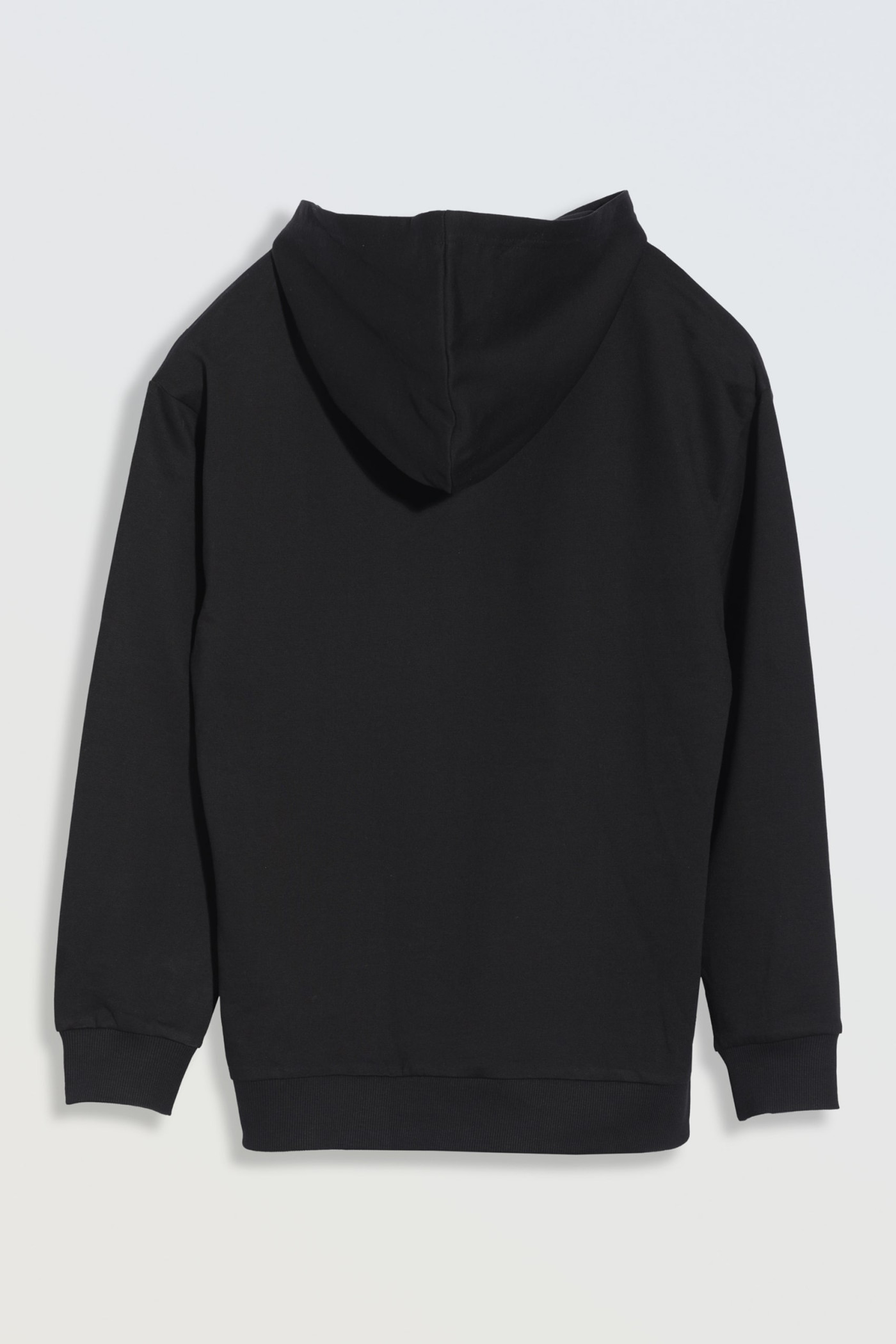 Czarna bluza z kapturem z kolorowym nadrukiem z przodu