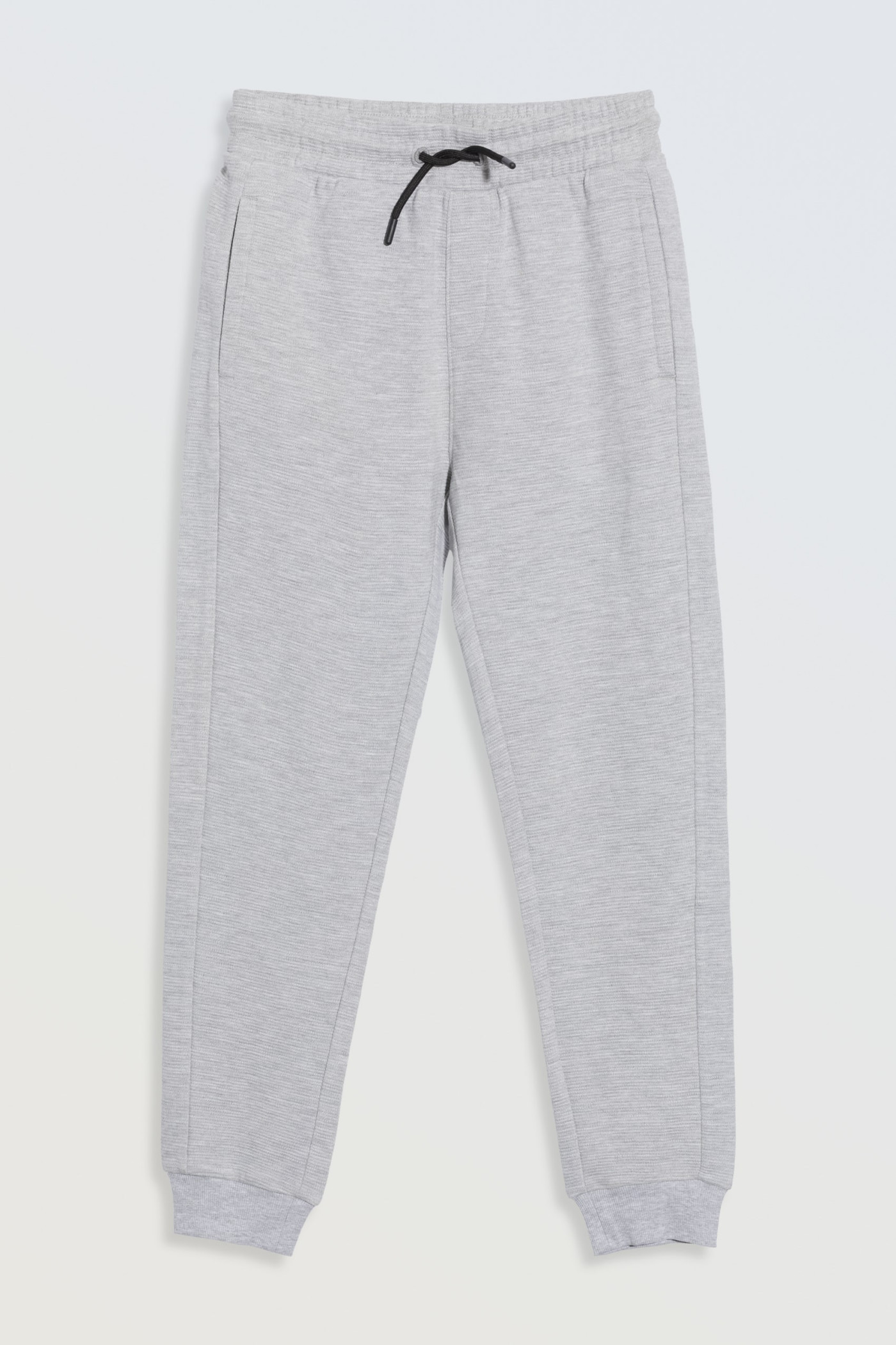 Szare spodnie dresowe z dzianiny prążkowanej