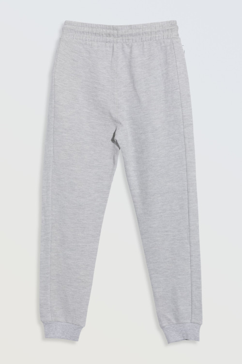 Szare spodnie dresowe z dzianiny prążkowanej