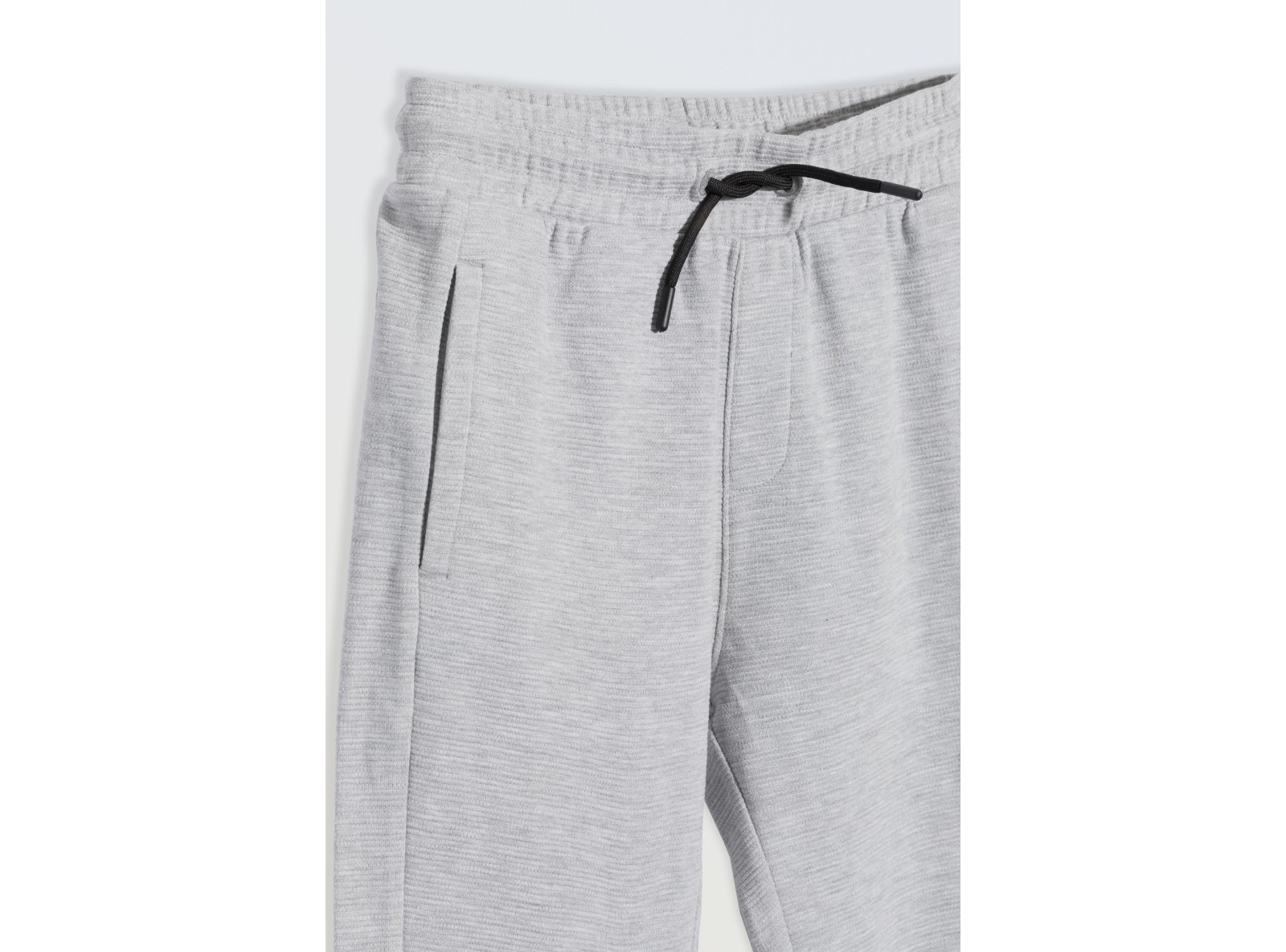 Szare spodnie dresowe z dzianiny prążkowanej