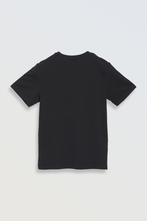 Czarny t-shirt z minimalistycznym nadrukiem