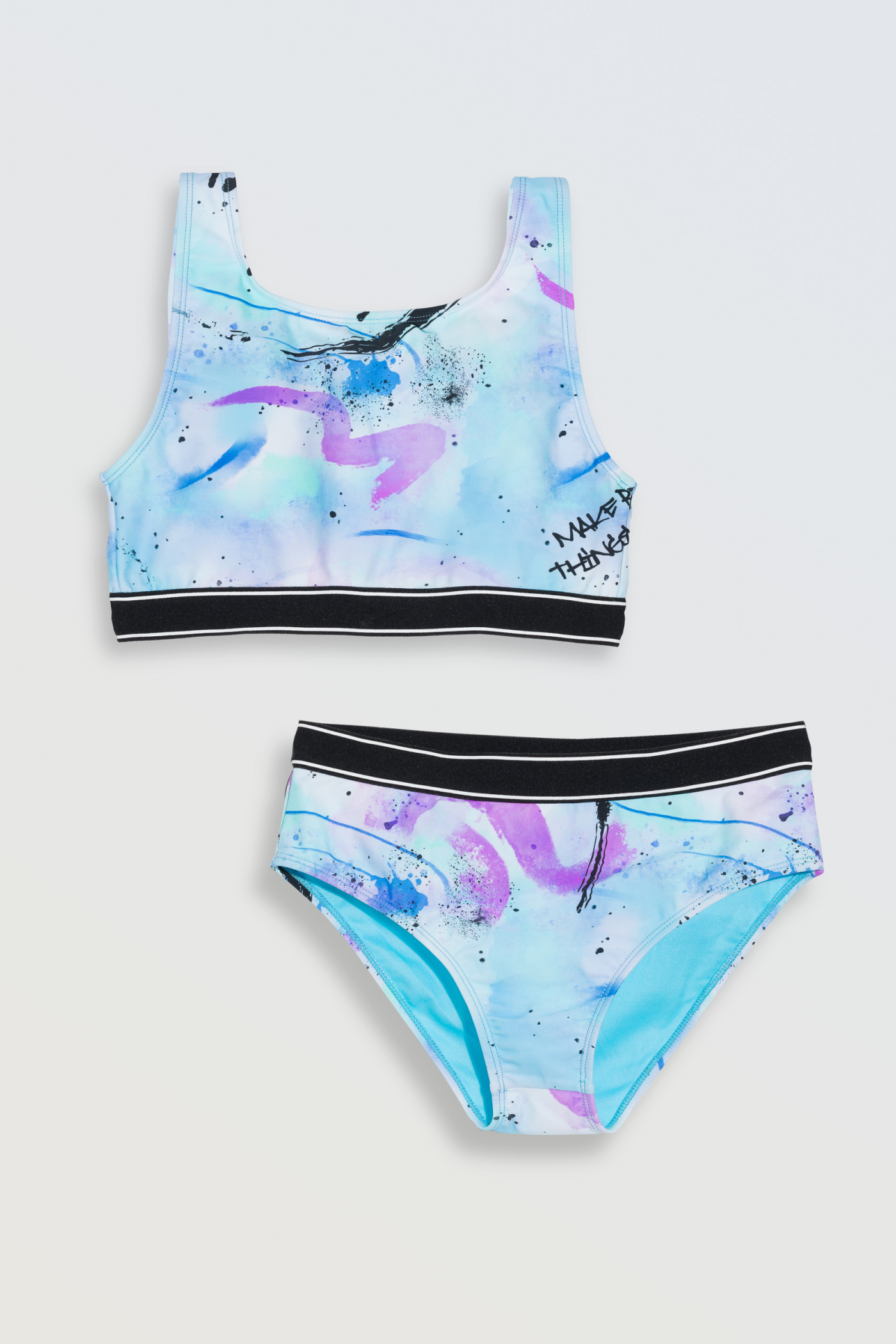 Wielobarwny strój kąpielowy dwuczęściowy