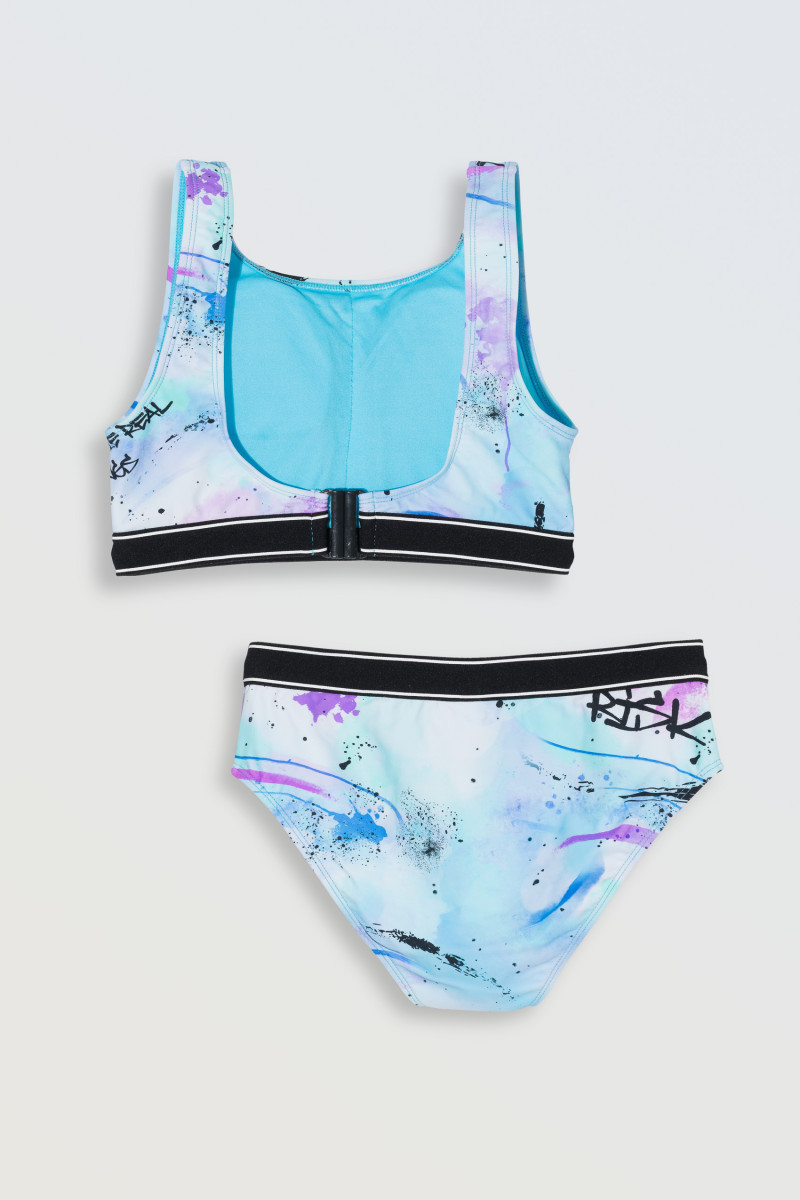 Wielobarwny strój kąpielowy dwuczęściowy