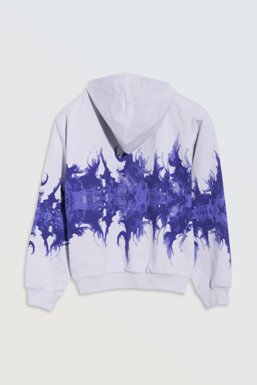 Bluza z kapturem w odcieniach fioletu z nadrukiem