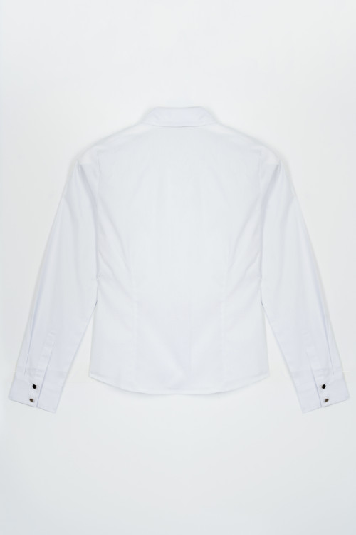 Biała gładka koszula z długim rękawem