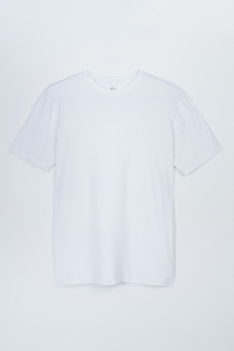 Biały t-shirt bez nadruków