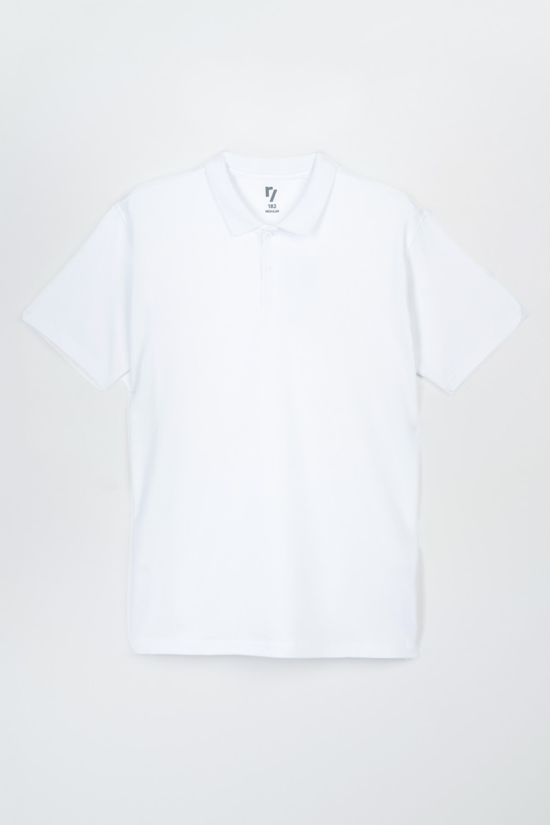 Biała koszulka polo z krótkim rękawem