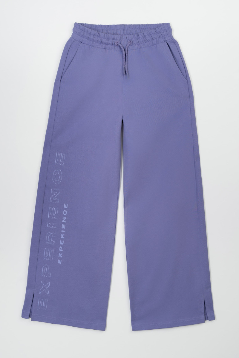 Fioletowe spodnie dresowe z nogawkami typu wide leg