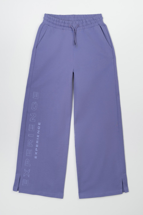 Fioletowe spodnie dresowe z nogawkami typu wide leg