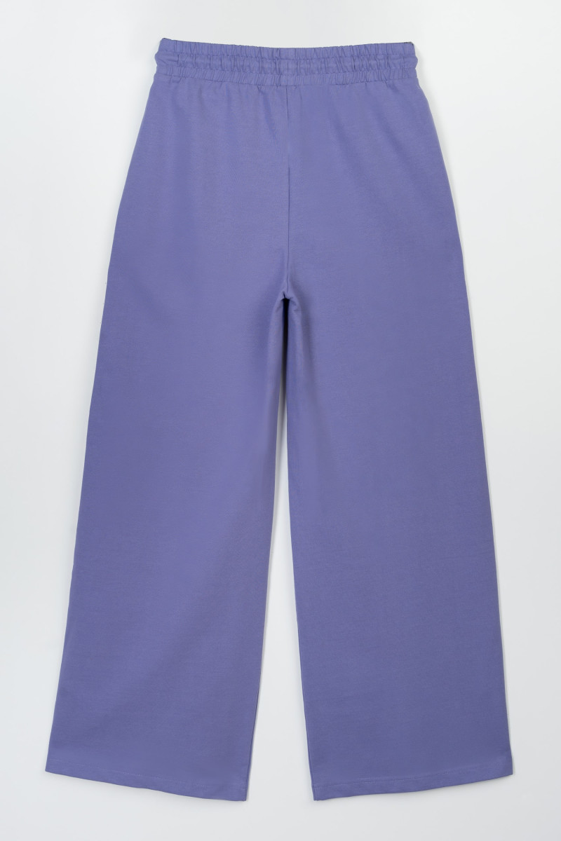 Fioletowe spodnie dresowe z nogawkami typu wide leg