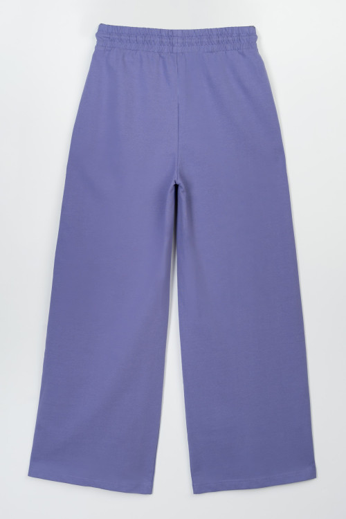 Fioletowe spodnie dresowe z nogawkami typu wide leg