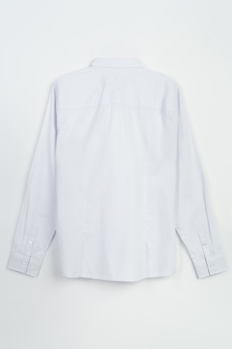 Biała koszula o regularnym kroju z długim rękawem, biały