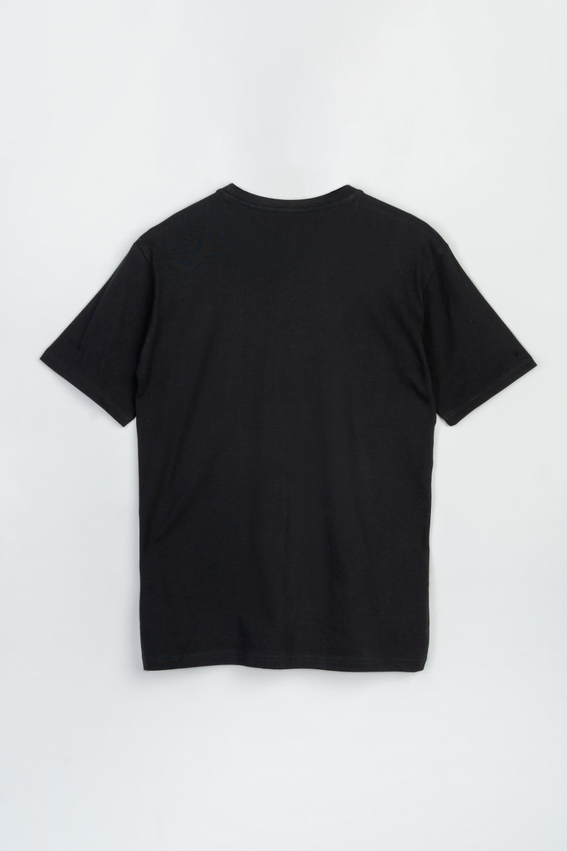 Czarny t-shirt z minimalistycznym nadrukiem z przodu