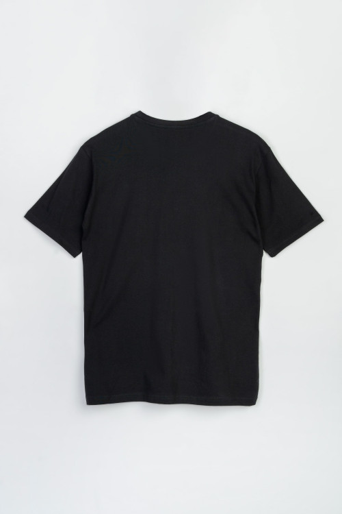 Czarny t-shirt z minimalistycznym nadrukiem z przodu