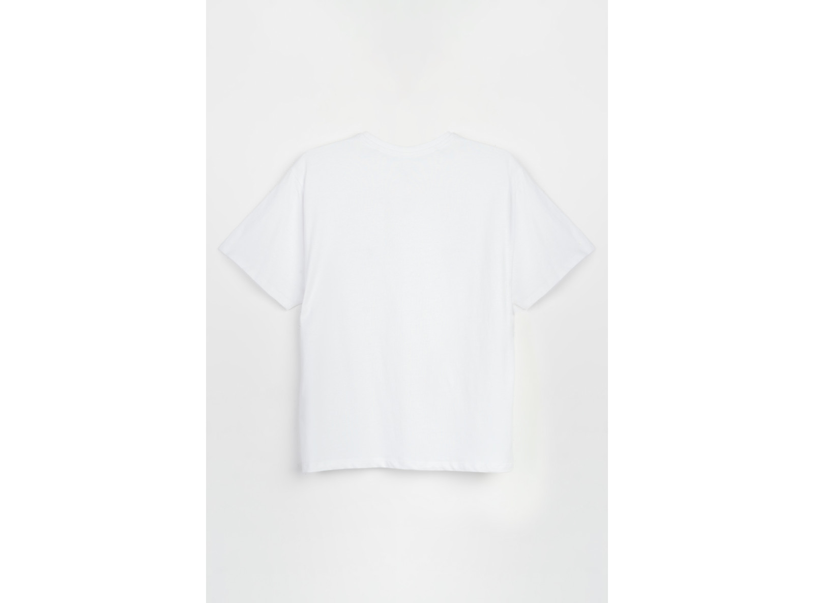 Biały t-shirt z kolorową grafiką z przodu