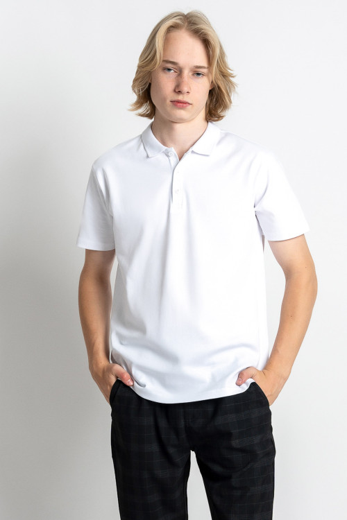 Biała koszulka polo z krótkim rękawem