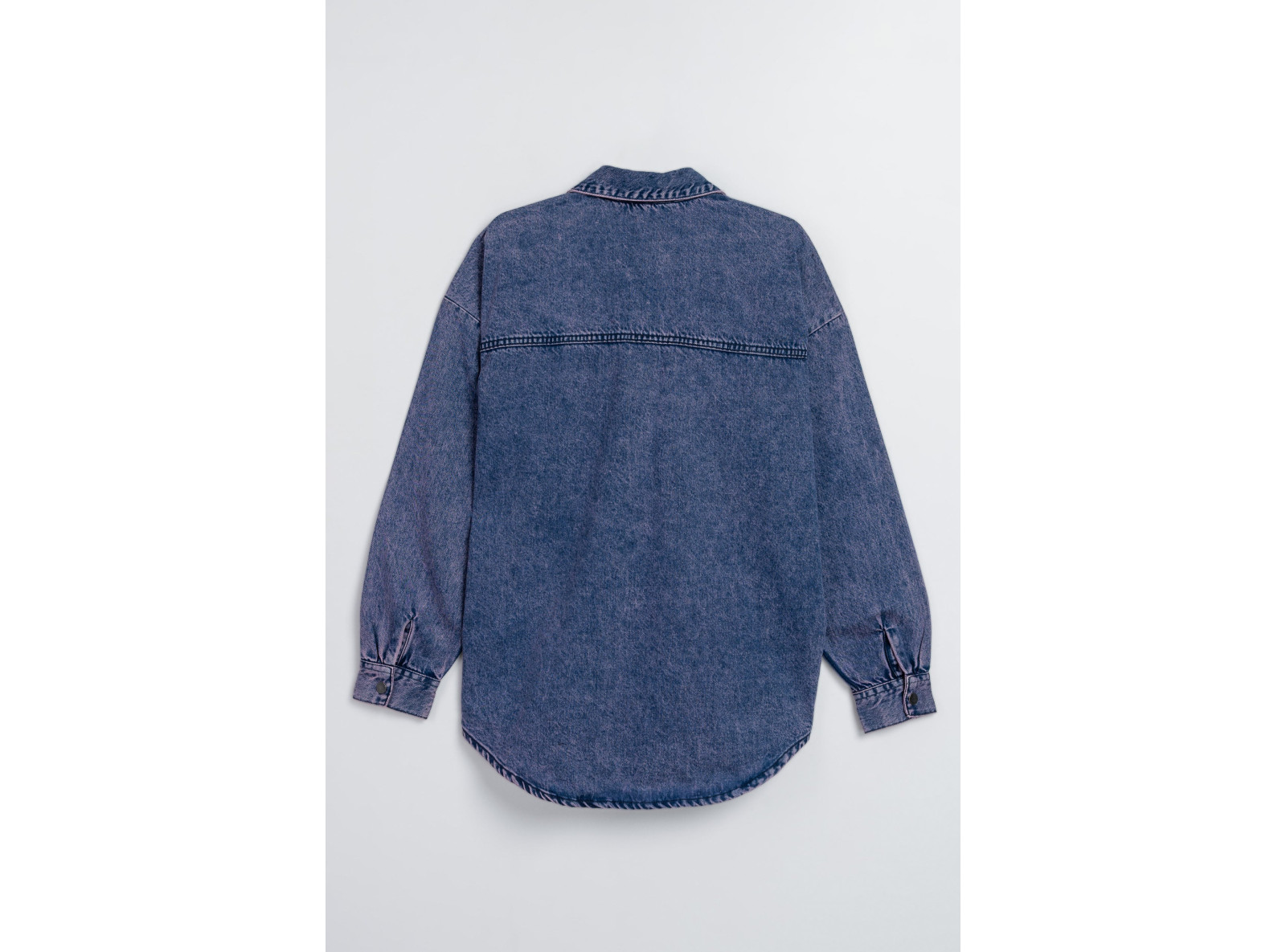 Niebiesko-fioletowa cieniowana koszula jeansowa oversize