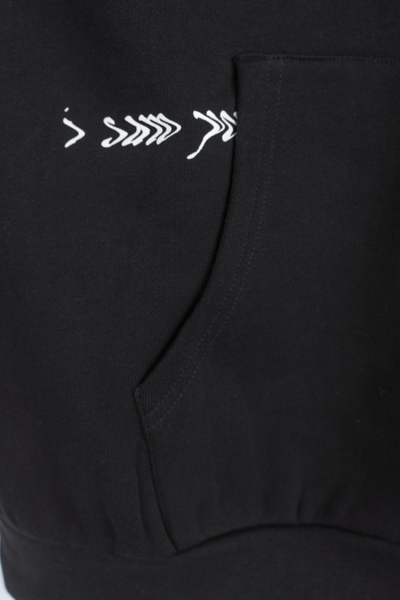 Czarna bluza z kapturem z kontrastową grafiką z tyłu, czarny