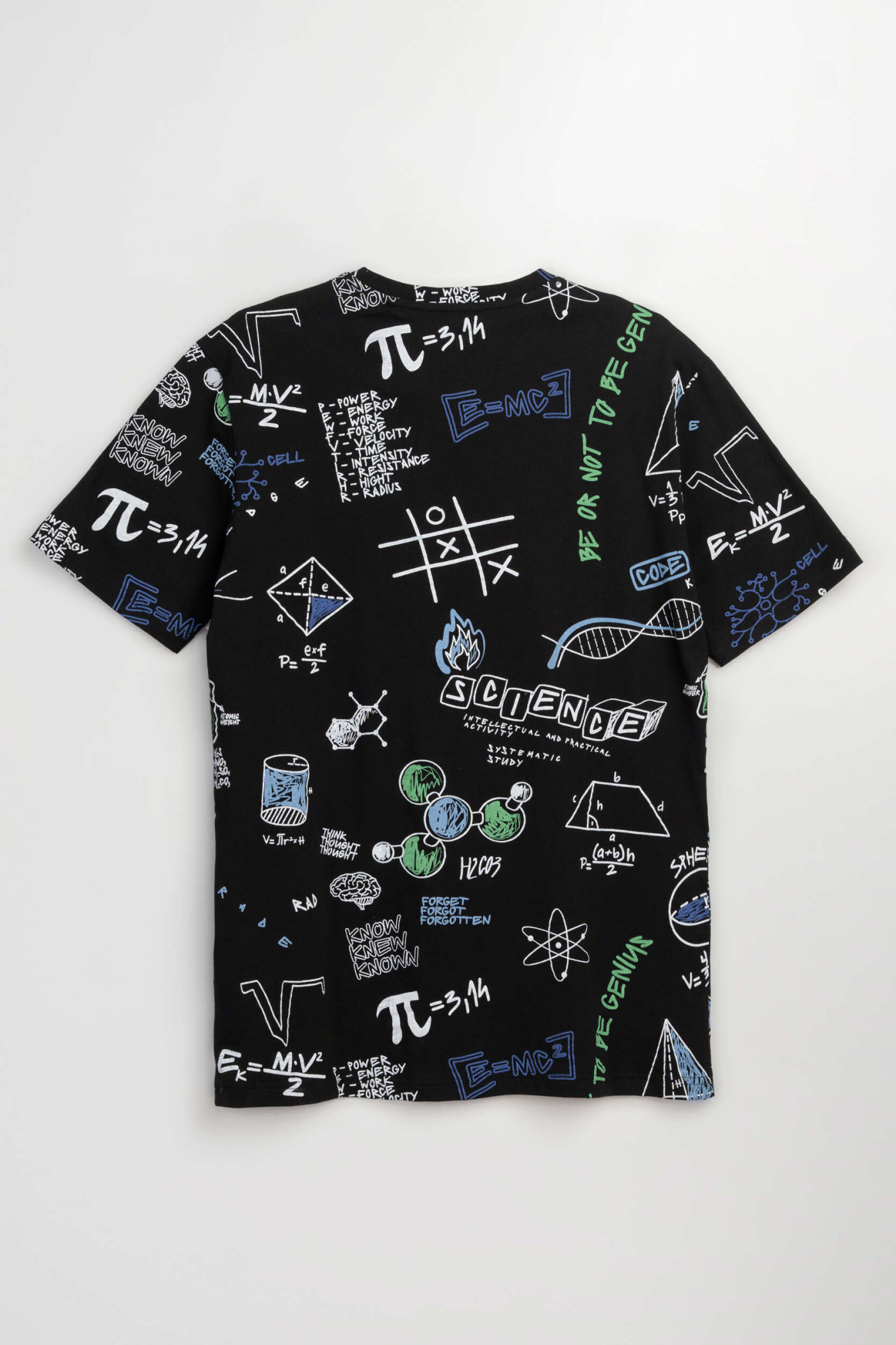 Czarny t-shirt z kolorowym nadrukiem na całości