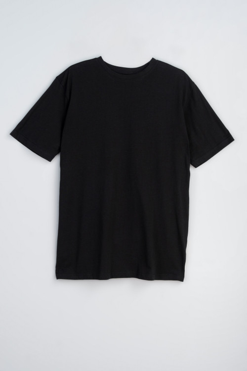 Czarny t-shirt z kontrastowym nadrukiem z tyłu