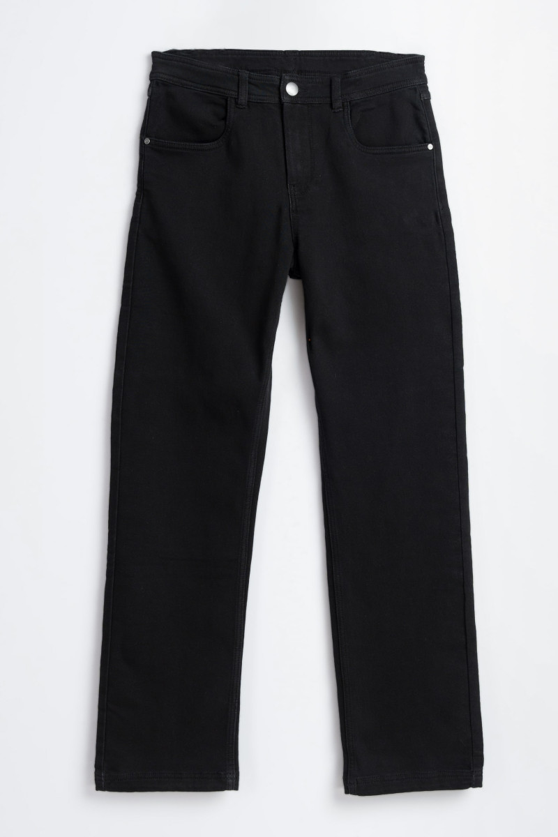 Czarne spodnie jeansowe o klasycznym kroju, czarny