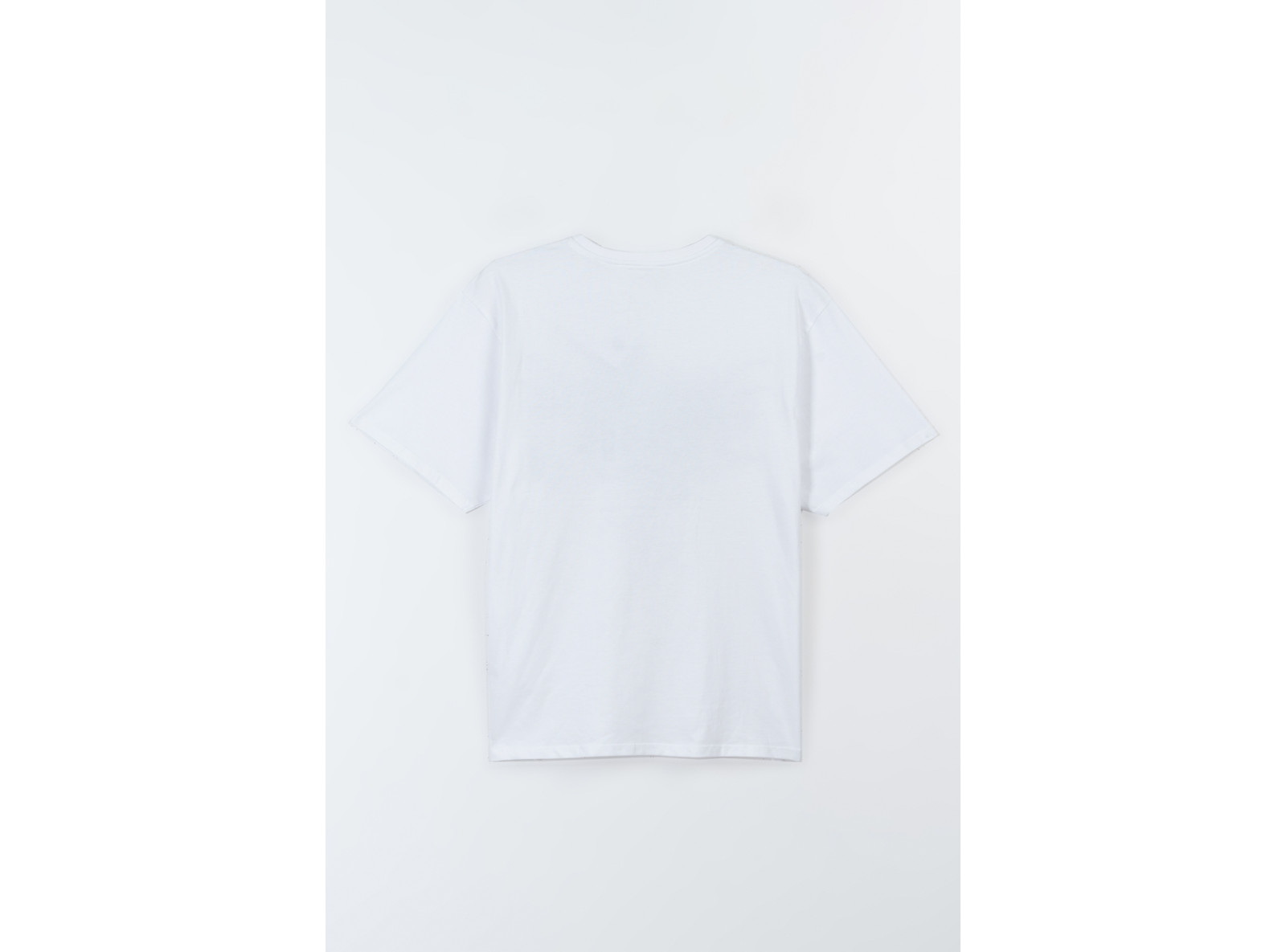 Biały t-shirt oversize z kolorową grafiką z przodu