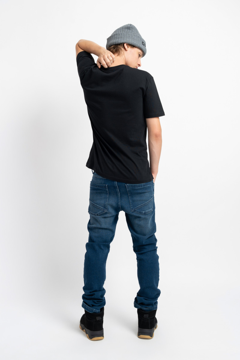 Granatowe spodnie jeansowe z wąskimi nogawkami, niebieski