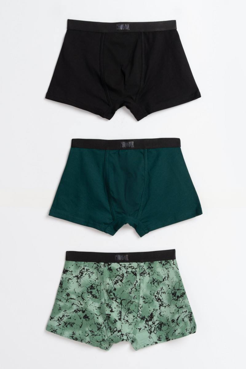 Zielono-czarne bokserki 3-PAK