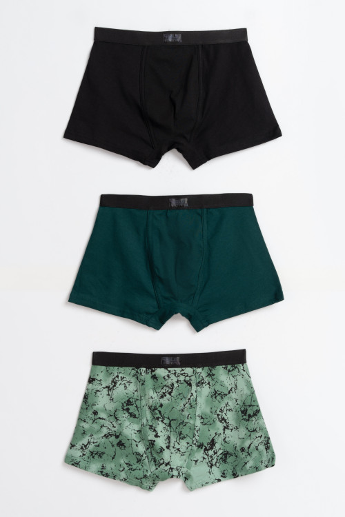 Zielono-czarne bokserki 3-PAK