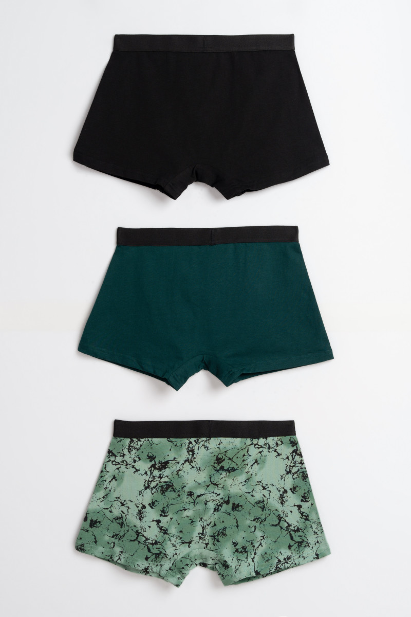Zielono-czarne bokserki 3-PAK