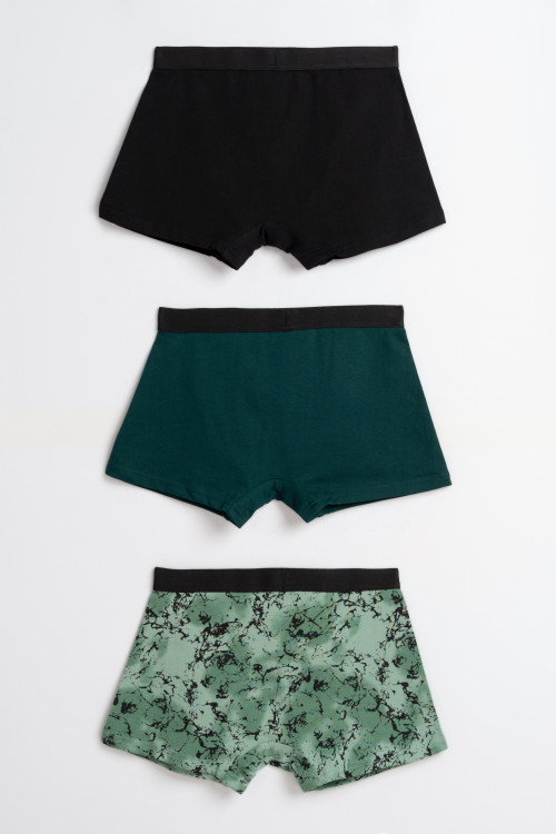 Zielono-czarne bokserki 3-PAK