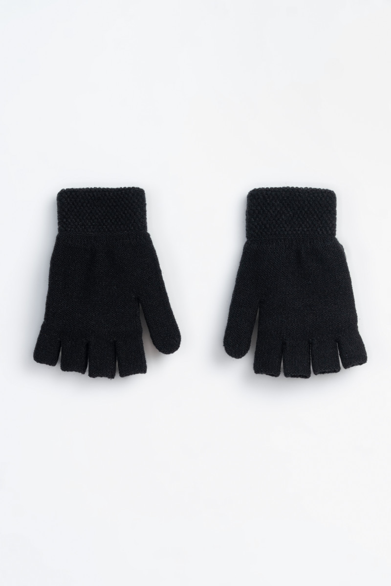 Czarne rękawiczki z nakładką na palce, czarny