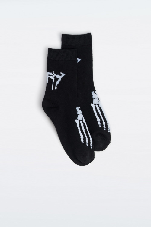 Czarno-szary zestaw skarpet z autorskimi grafikami 3-PAK