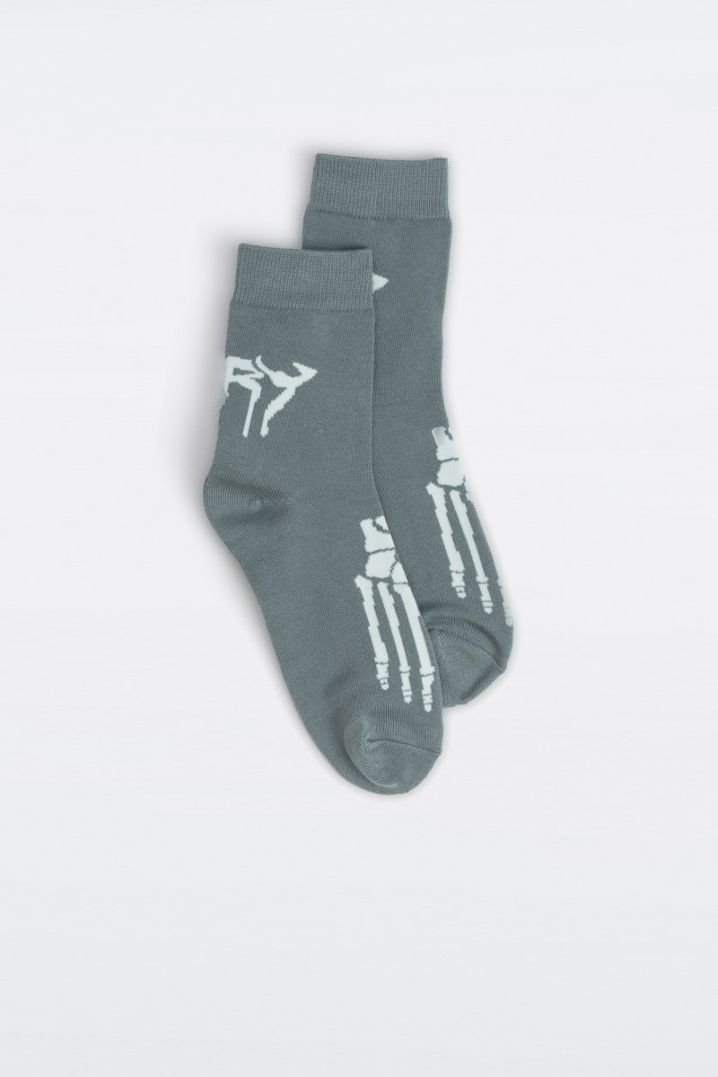 Czarno-szary zestaw skarpet z autorskimi grafikami 3-PAK, multikolor