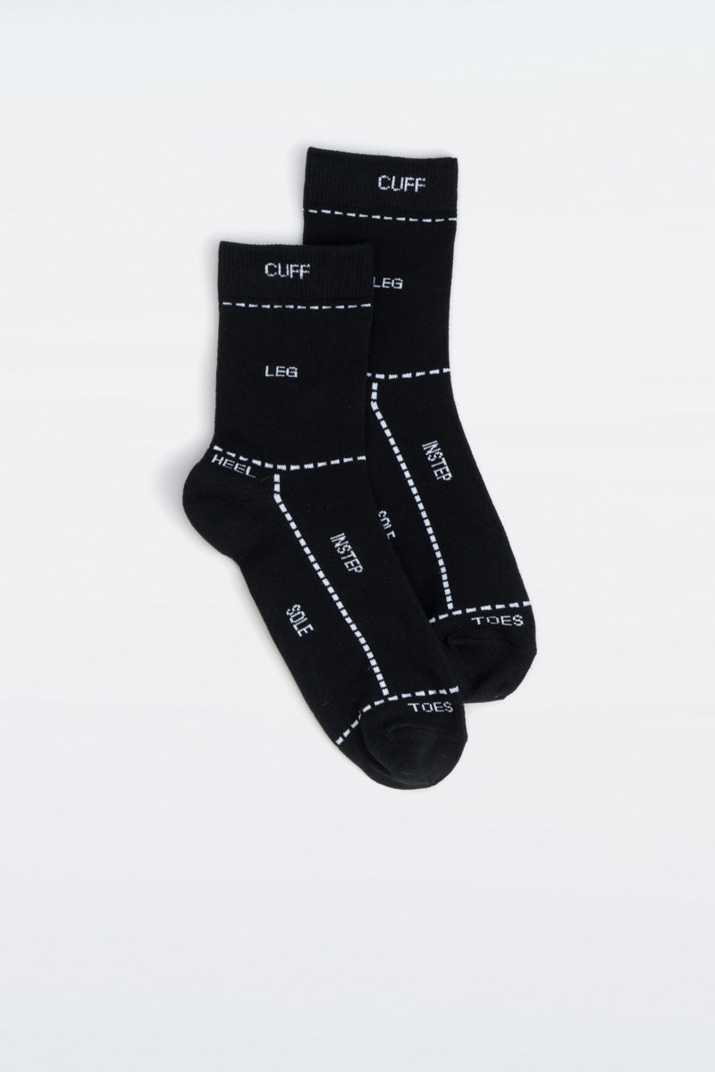 Czarno-szary zestaw skarpet z autorskimi grafikami 3-PAK