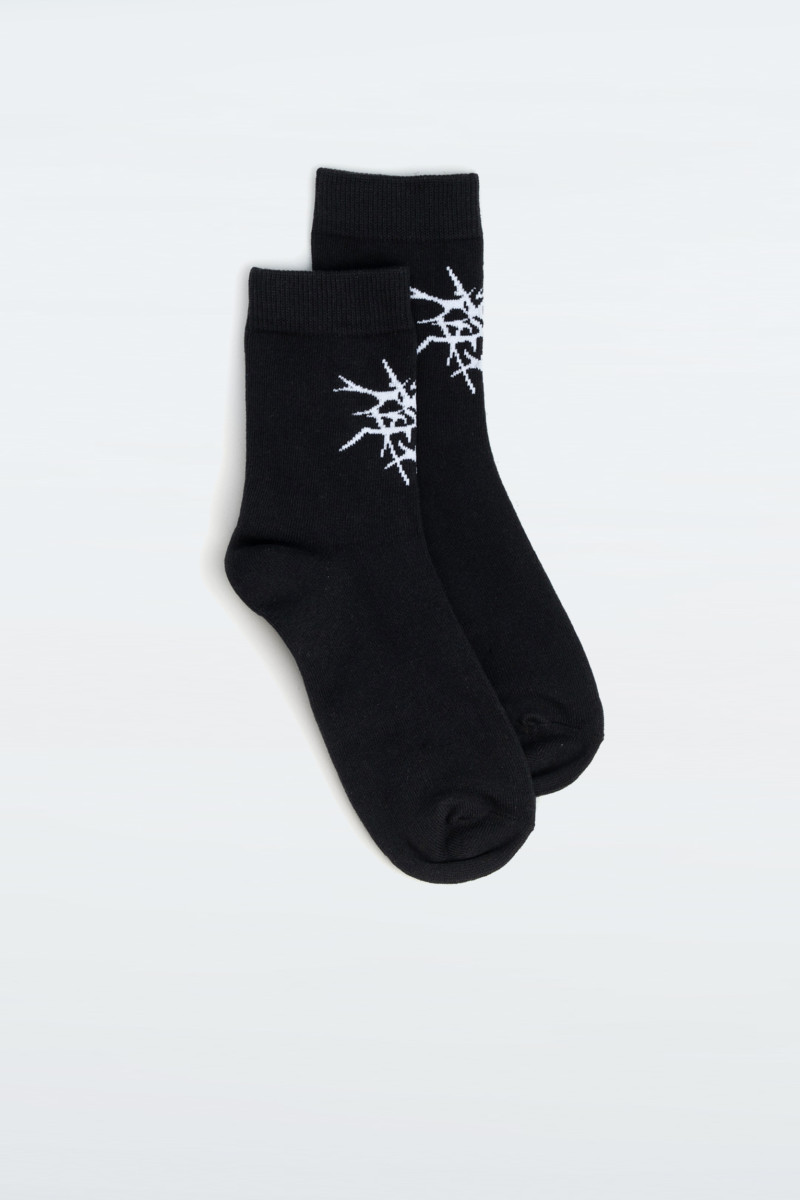 Niebiesko-czarny zestaw skarpet z autorskimi grafikami 3-PAK