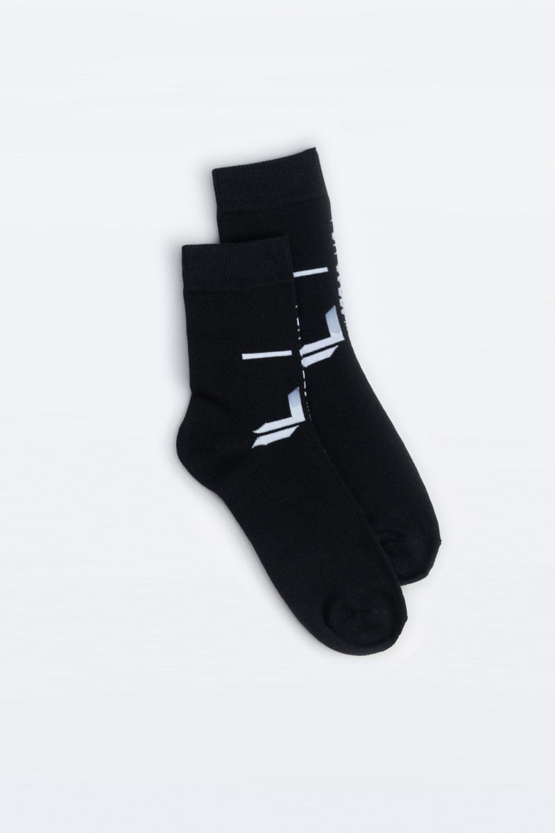 Czarno-szary zestaw skarpet z autorskimi grafikami 3-PAK