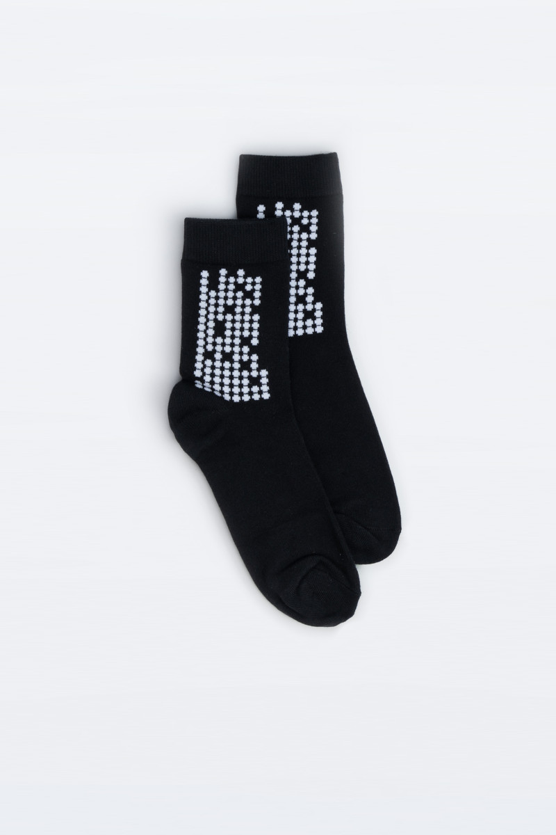 Czarno-szary zestaw skarpet z autorskimi grafikami 3-PAK