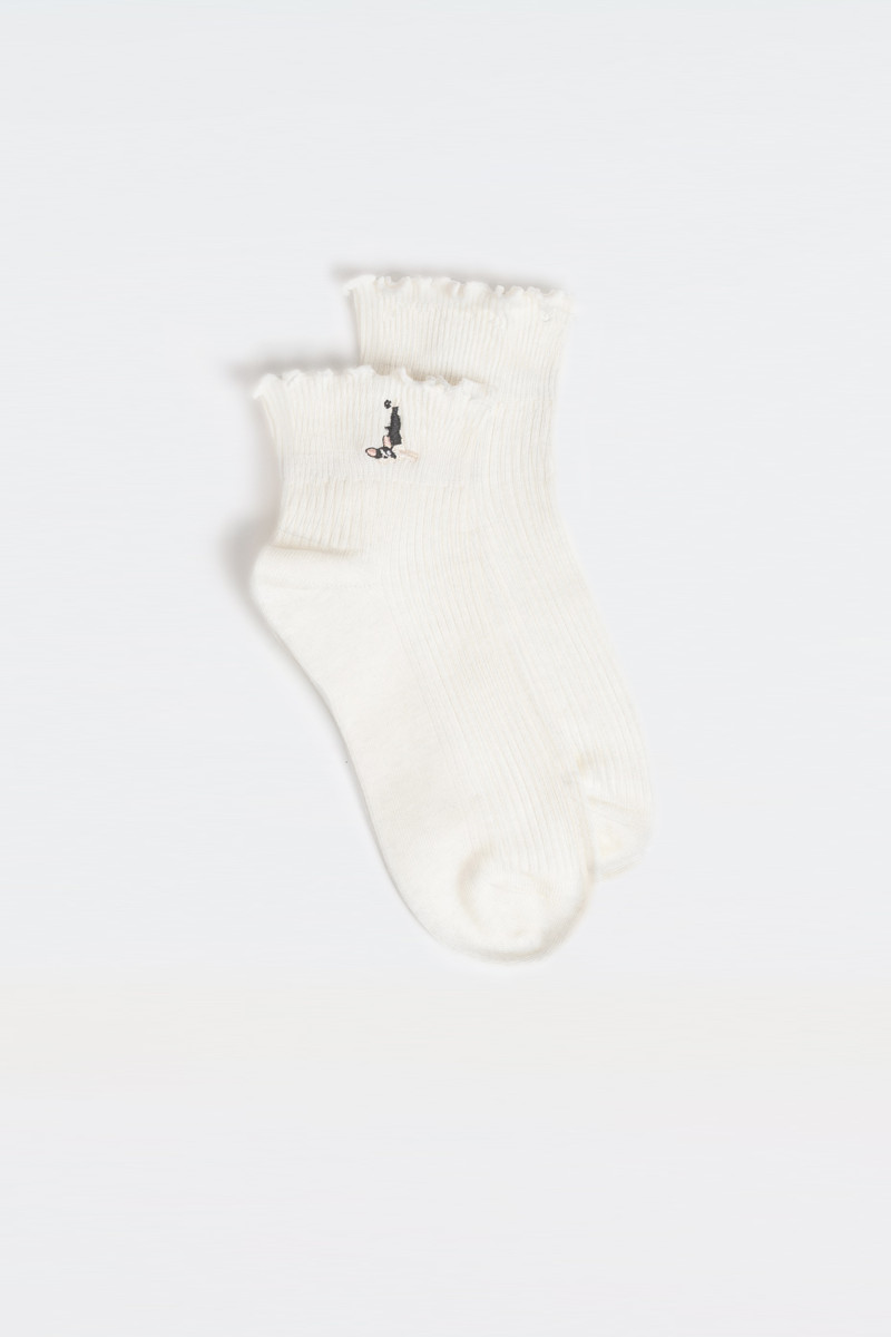 Skarpety z ozdobnym haftem 3-PAK, multikolor